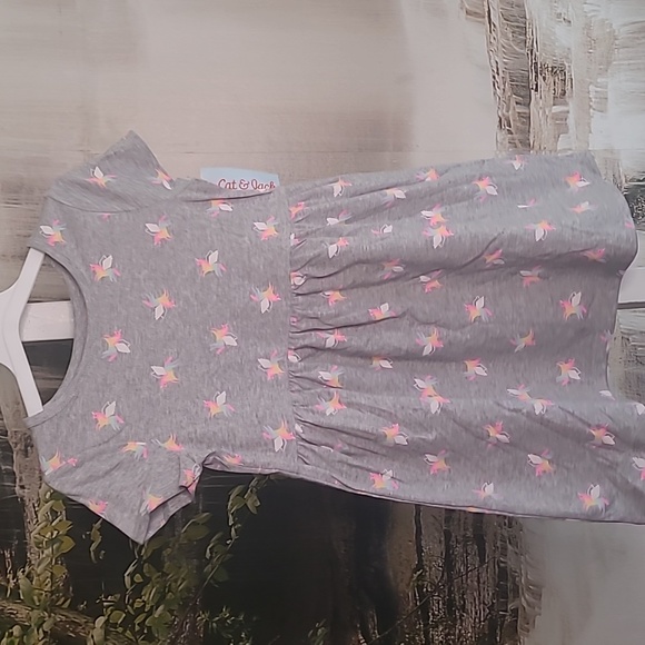 New with tags! Cat & Jack Girls 5T neon unicorn dress - Picture 1 of 5